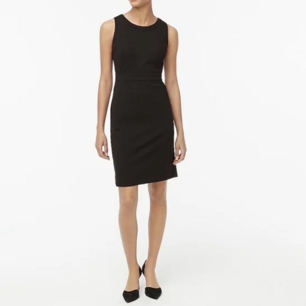 J.Crew Factory Black Ponte Sleveless Sheath Dress Size 6